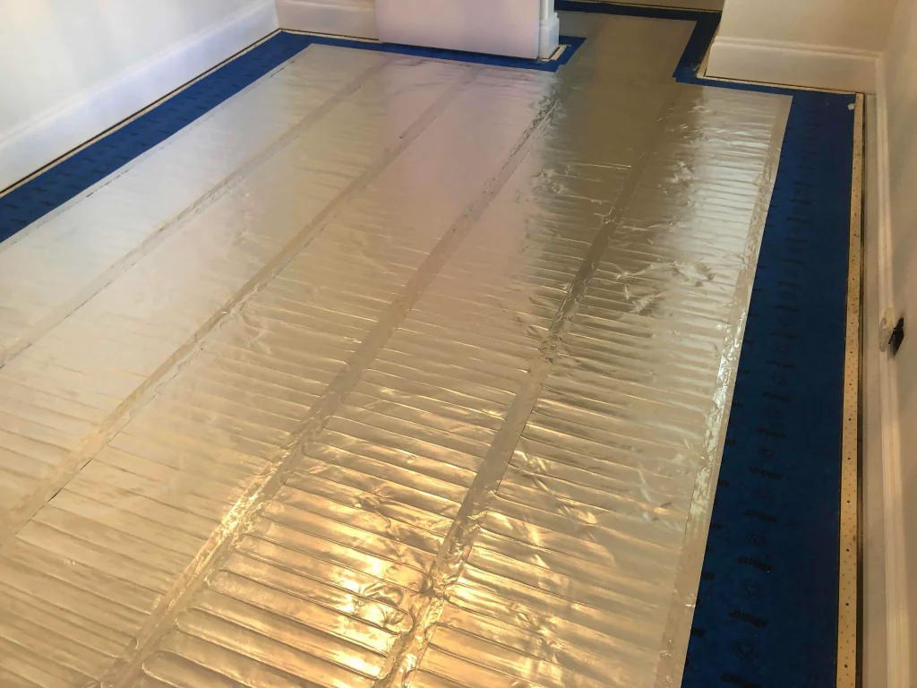 Under Carpet heating installed in a study room