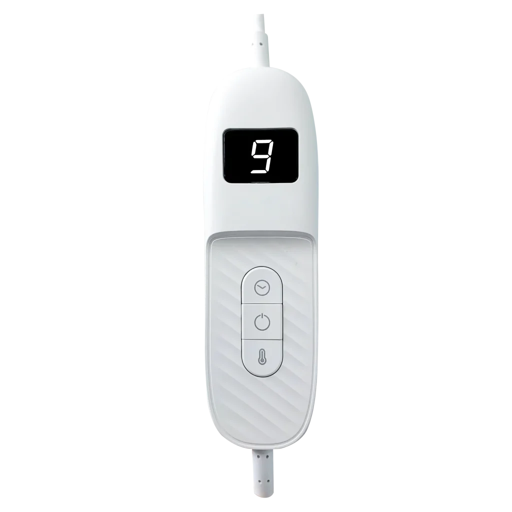 controller that can adjust the temperature of the heated throw