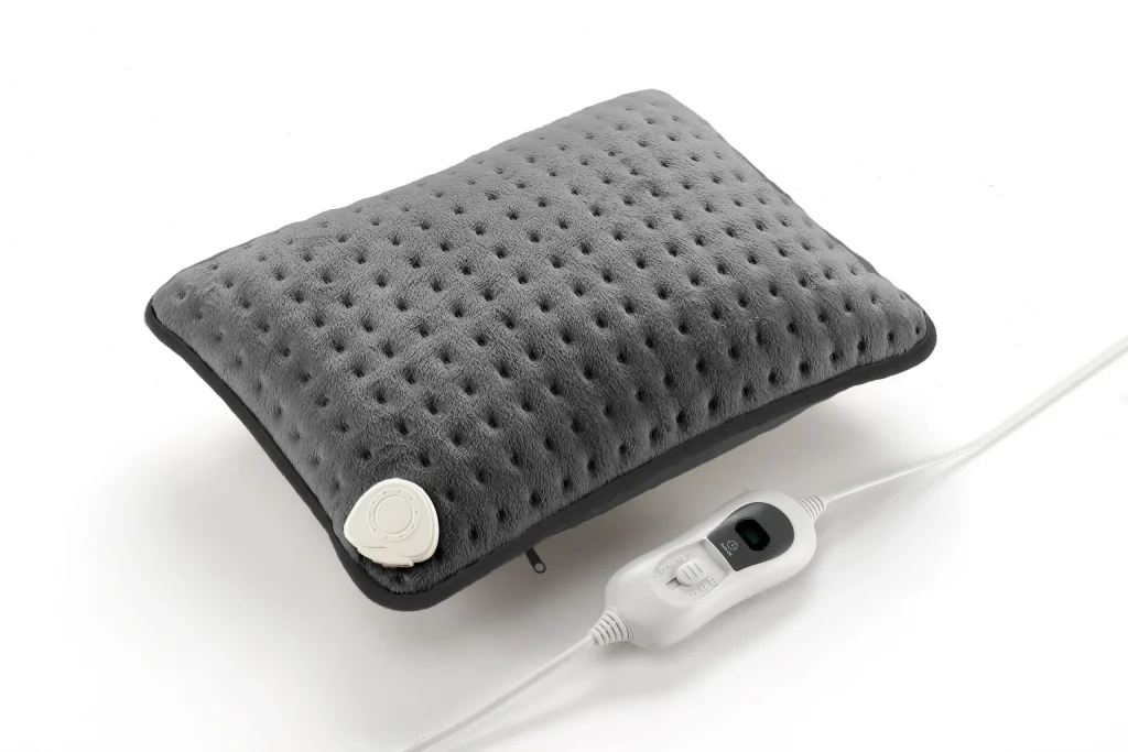 photo of the heated pillow with the temperature controller